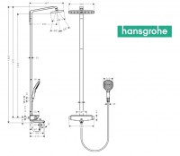 COLUMNA TERMOSTATICA SHOWERPIPE BAÑO RAINDANCE E 360 HANSGROHE